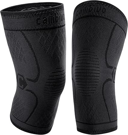 CAMBIVO Knee Brace Support(2 Pack), Knee Compression Sleeve for Running, Hiking, Basketball, Arthritis, ACL, Meniscus Tear, Knee Pain Relief and Injury Recovery